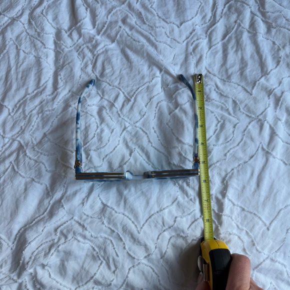 Shein Glasses Blue Tint Lens With Blue Marble Detail with Gold - Picture 4 of 6